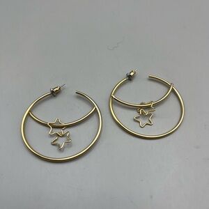 Gold Star Hoop Earrings
